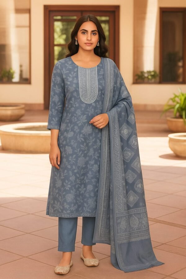 Aqua Blue Unstitched Suit Set